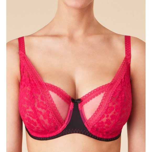 PASSIONATA BY CHANTELLE Lace Underwire Demi Bra Pink #5915 32D NEW - Picture 1 of 6